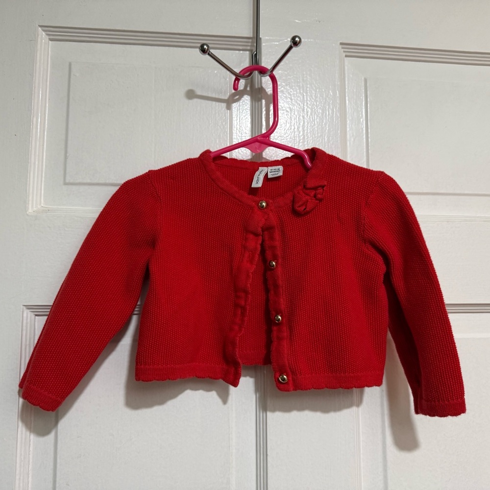 12-18 Month Janie and Jack Red Long Sleeve Sweater Girls Fall Winter Christmas